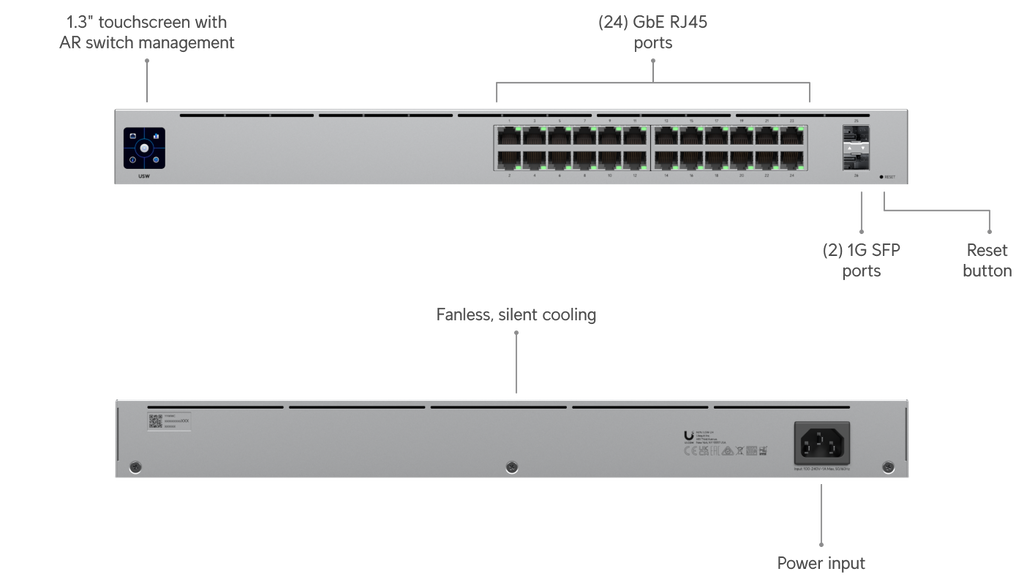 Ubiquiti USW-24 | UniFi Switch 24 | 26 Gbps Switch – Default Title
