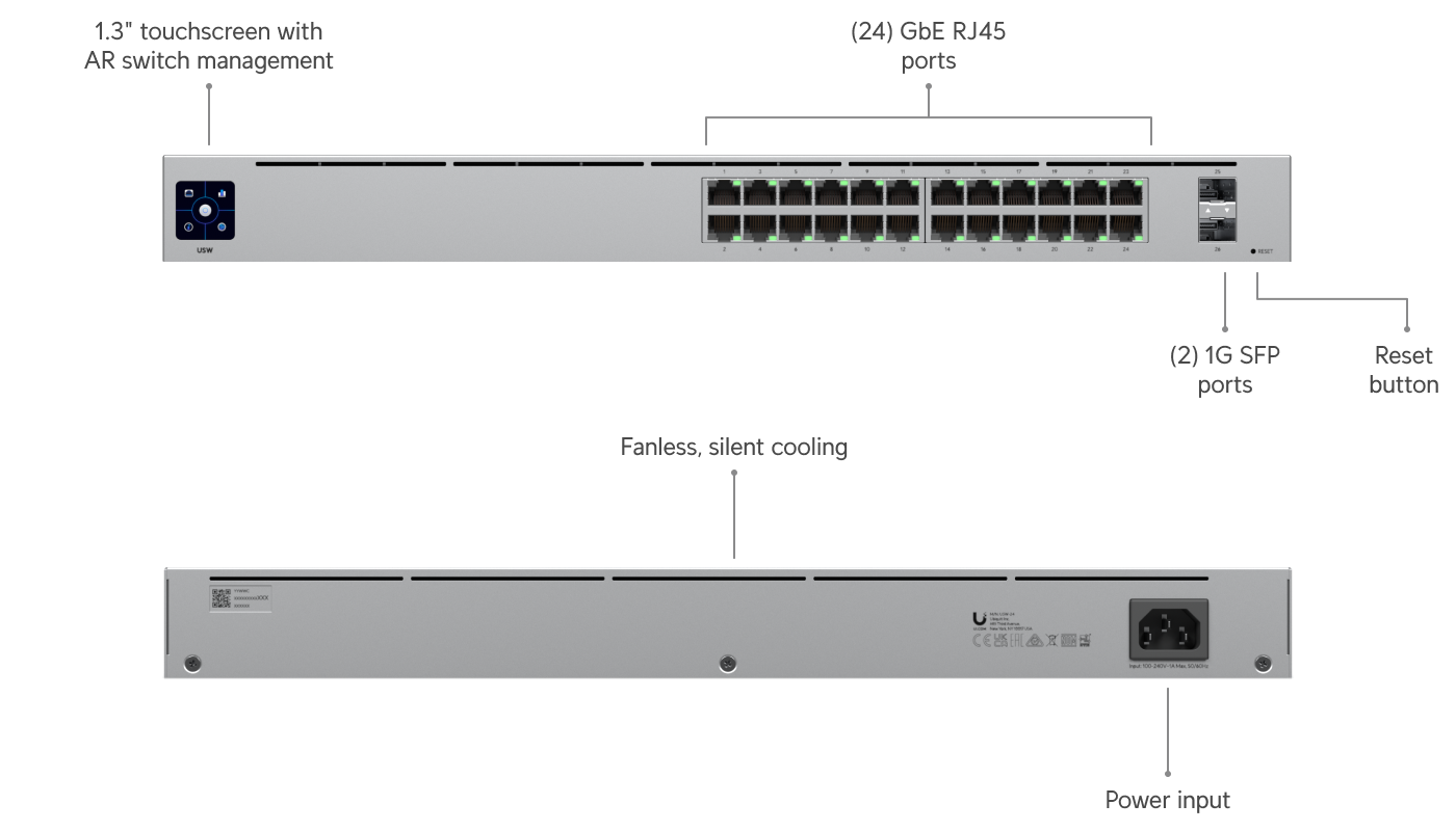 Ubiquiti USW-24 | UniFi Switch 24 | 26 Gbps Switch – Default Title