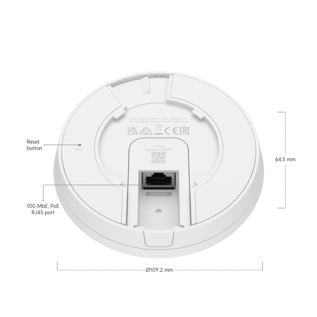 Ubiquiti UVC-G5-DOME | G5 Dome Camera | 2K | IPX4 (While Covered)… – Default Title