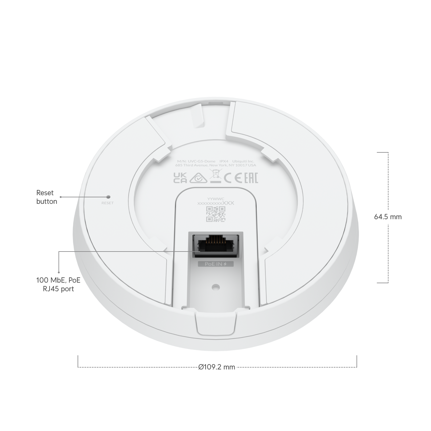 Ubiquiti UVC-G5-DOME | G5 Dome Camera | 2K | IPX4 (While Covered)… – Default Title