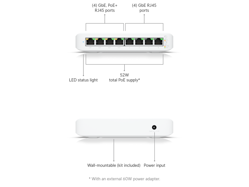 Ubiquiti USW-LITE-8-POE | UniFi Lite 8 PoE Switch | 8 Gbps Switch – Default Title