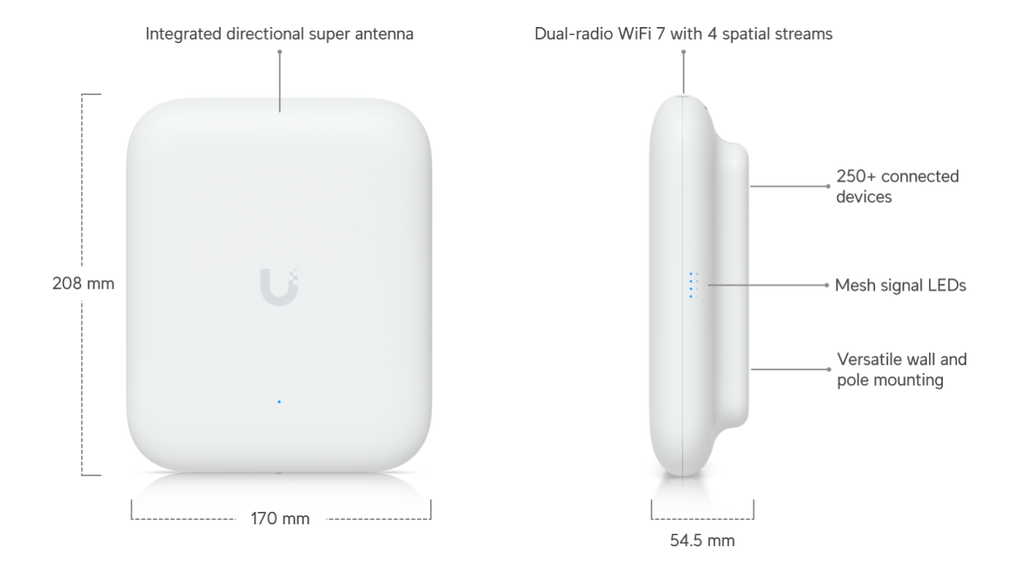 Ubiquiti U7-OUTDOOR | UniFi U7 Outdoor | WiFi 7 | 2.5 GbE | PoE+ – Default Title