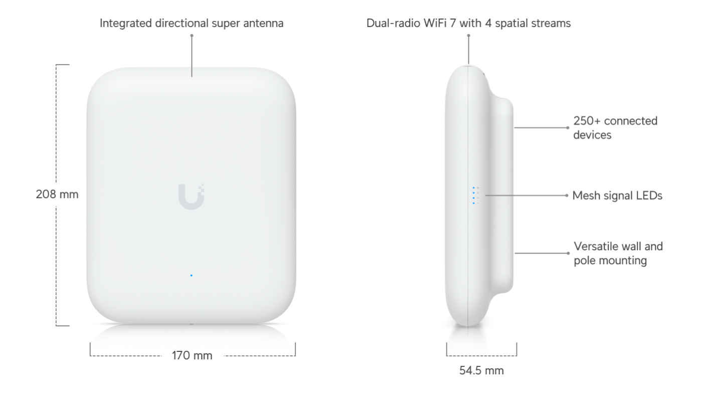 Ubiquiti U7-OUTDOOR | UniFi U7 Outdoor | WiFi 7 | 2.5 GbE | PoE+ – Default Title