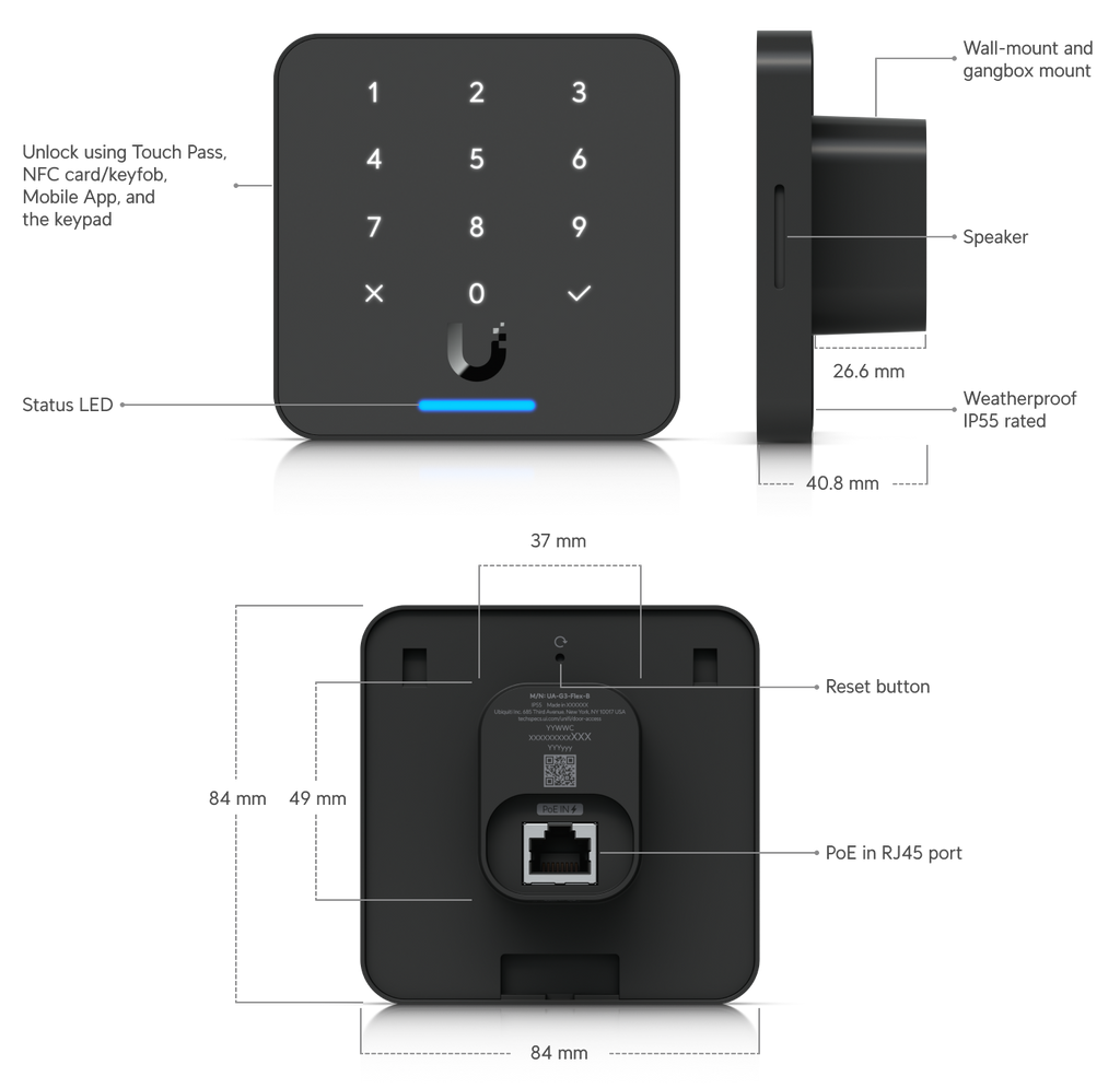 Ubiquiti UA-G3-FLEX | UniFi Access Reader G3 Flex – White