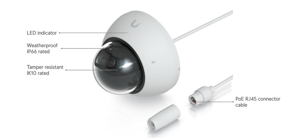 Ubiquiti UVC-AI-DOME | AI Dome Camera | 4K | IP66 | PoE – White