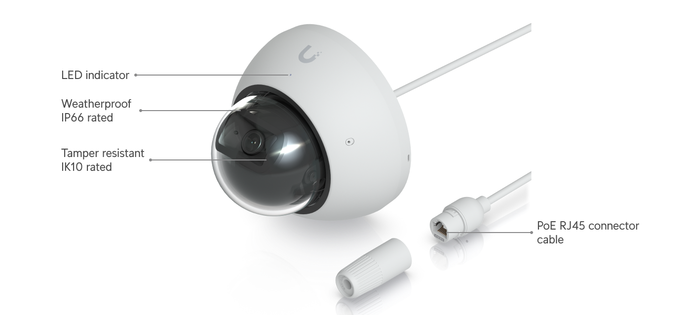 Ubiquiti UVC-AI-DOME | AI Dome Camera | 4K | IP66 | PoE – White