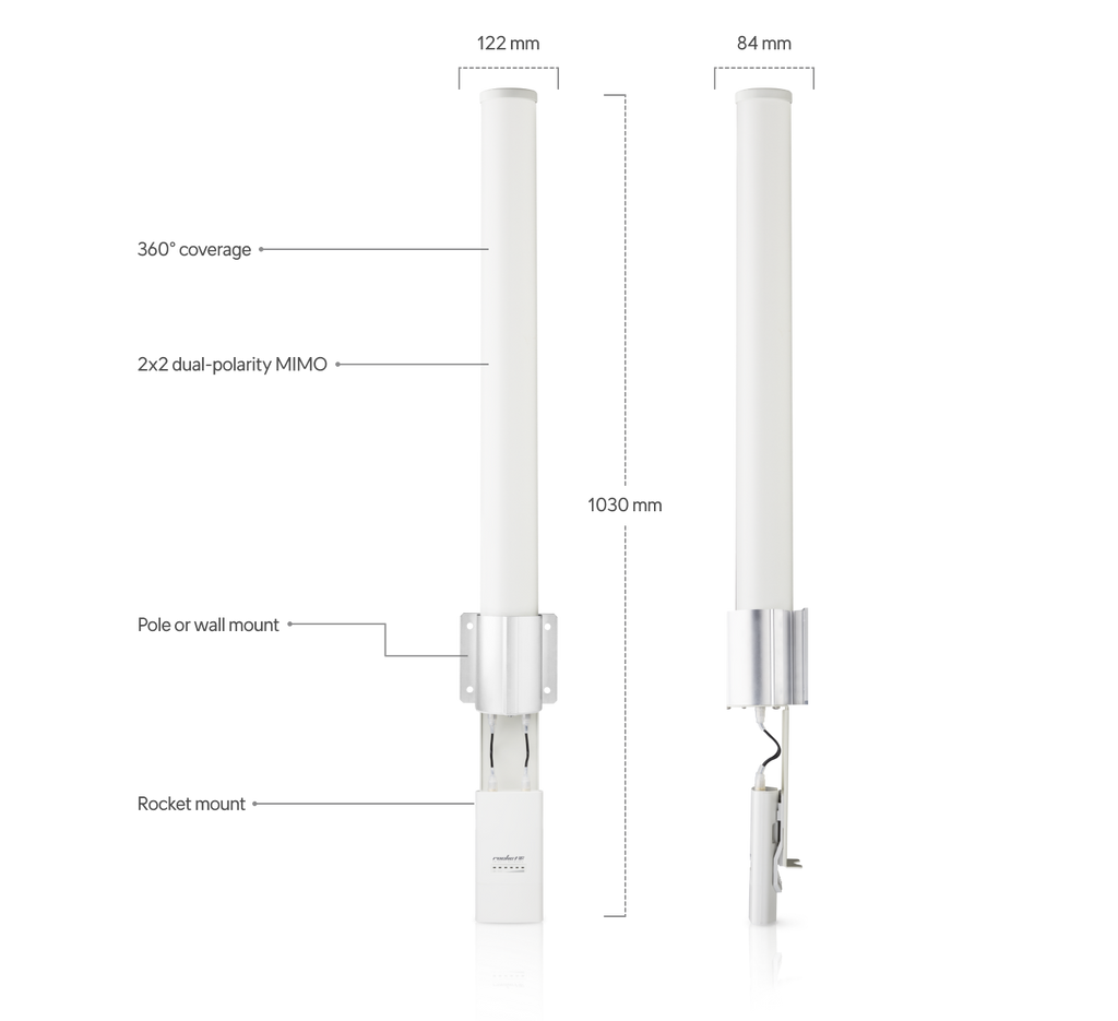 Ubiquiti AMO-2G10 | airMAX Omni Antenna 2.4 GHz – 10 dBi
