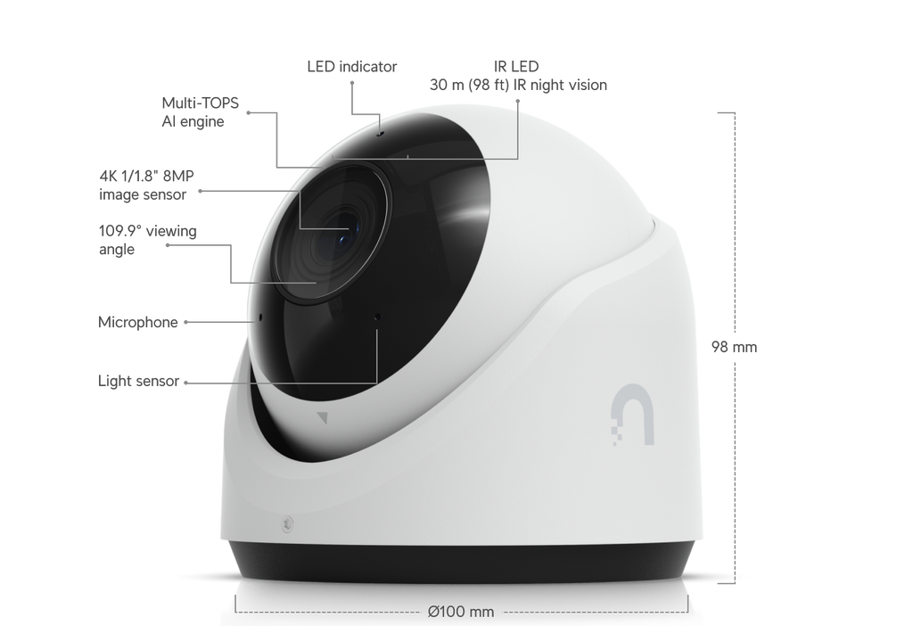 Ubiquiti UVC-G6-TURRET | G6 Turret Camera | 4K | IP66 | PoE – White
