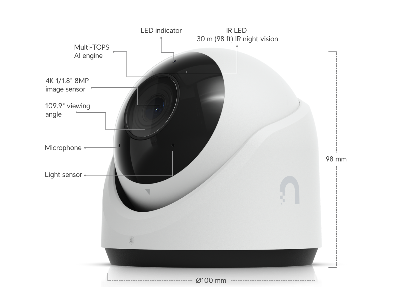 Ubiquiti UVC-G6-TURRET | G6 Turret Camera | 4K | IP66 | PoE – White