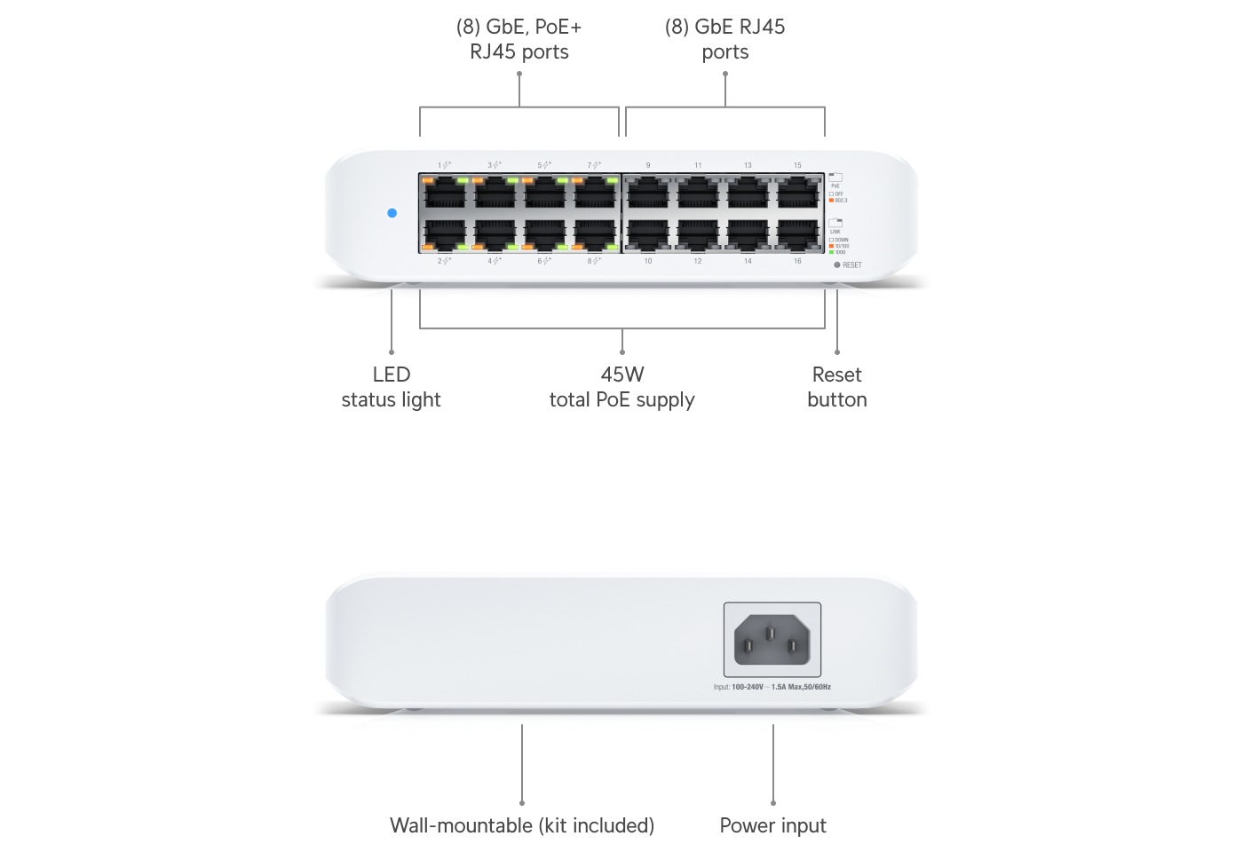 Ubiquiti USW-LITE-16-POE | UniFi Lite 16 PoE Switch | 16 Gbps Switch – Default Title