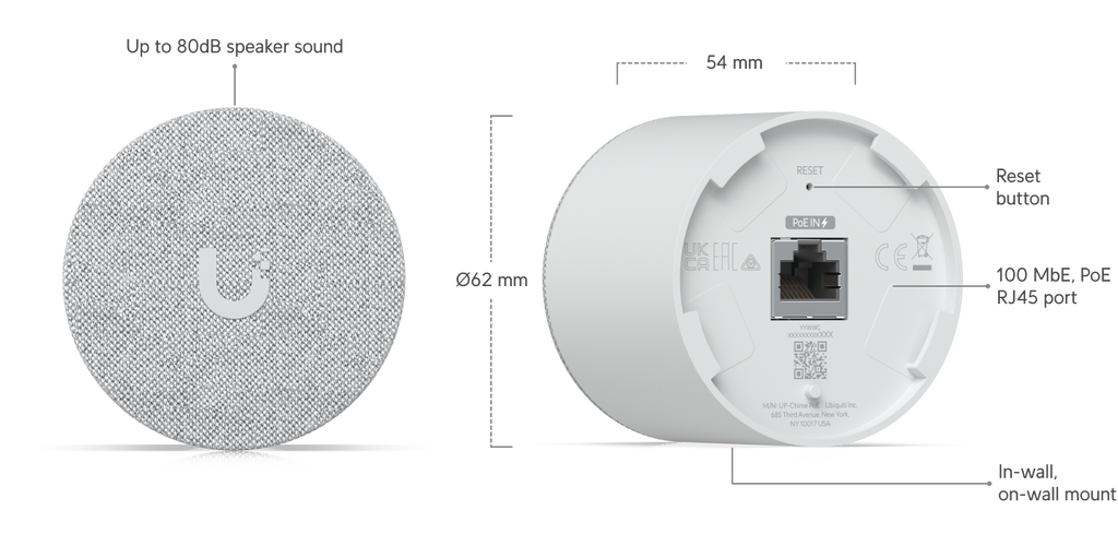 Ubiquiti UACC-CHIME-POE | UniFi Protect PoE Chime – Default Title