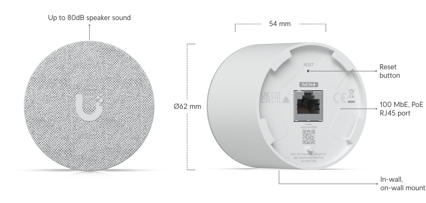 Ubiquiti UACC-CHIME-POE | UniFi Protect PoE Chime – Default Title