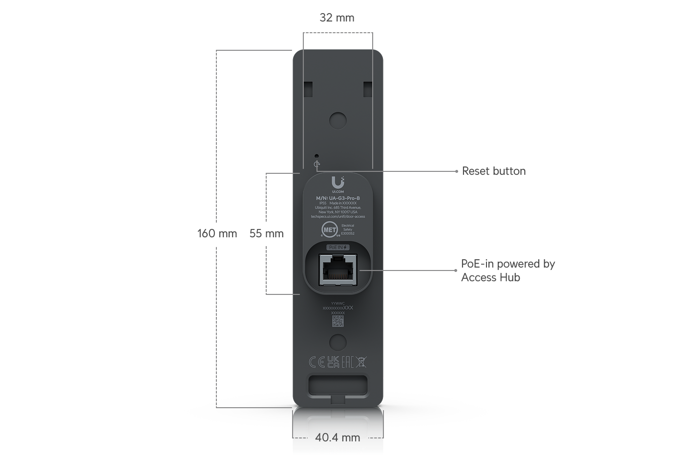 Ubiquiti UA-G3-PRO | UniFi Access Reader G3 Pro – White