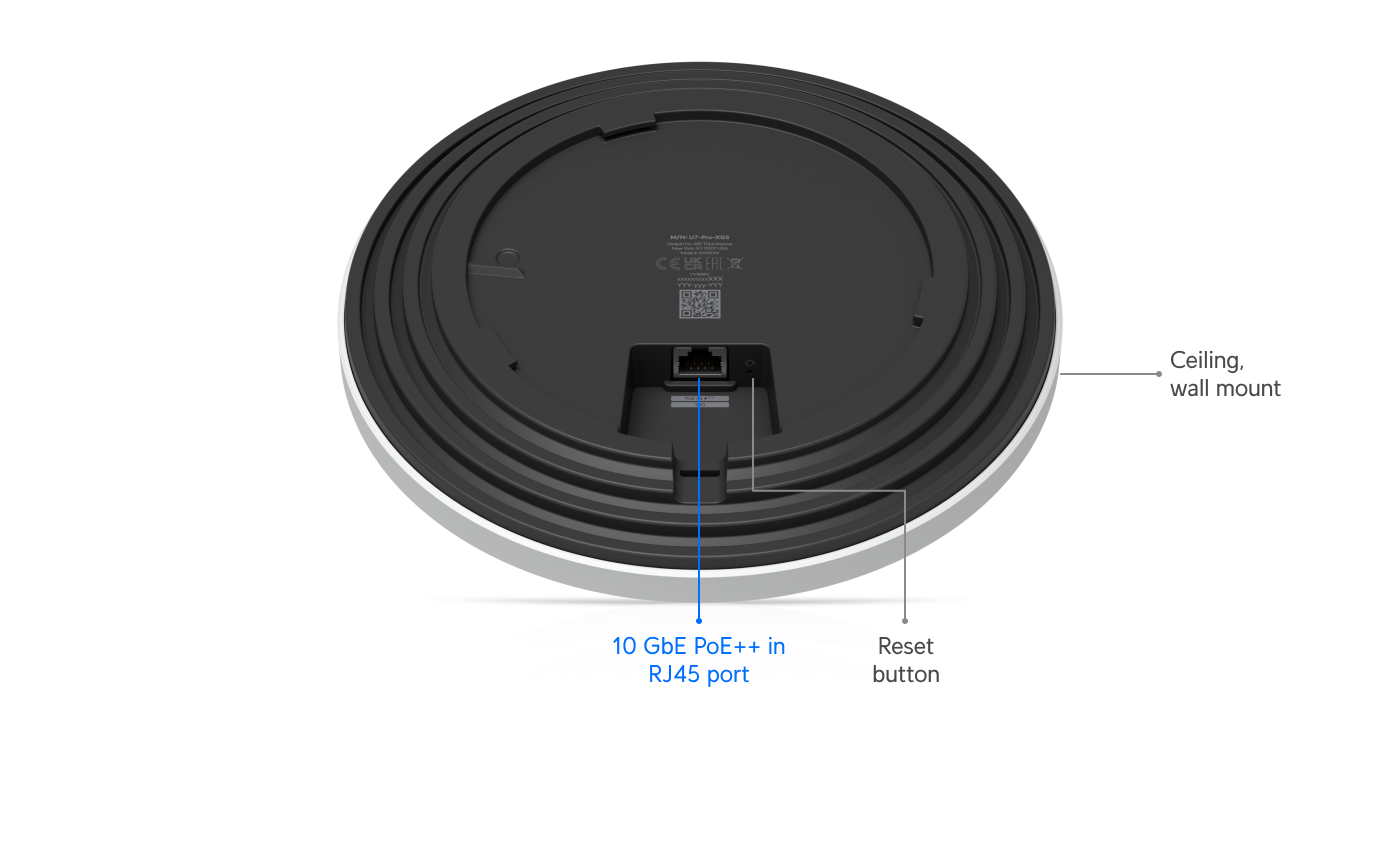 Ubiquiti U7-PRO-XGS | UniFi U7 Pro XGS | WiFi 7 | 10 GbE | PoE++ – Black