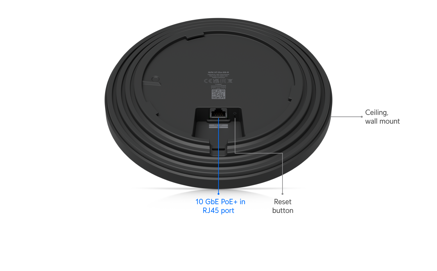 Ubiquiti U7-PRO-XG | UniFi U7 Pro XG | WiFi 7 | 10 GbE | PoE+ – Black