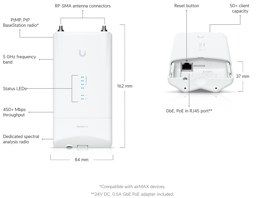 Ubiquiti R5AC-LITE | airMAX Rocket AC Lite – Default Title