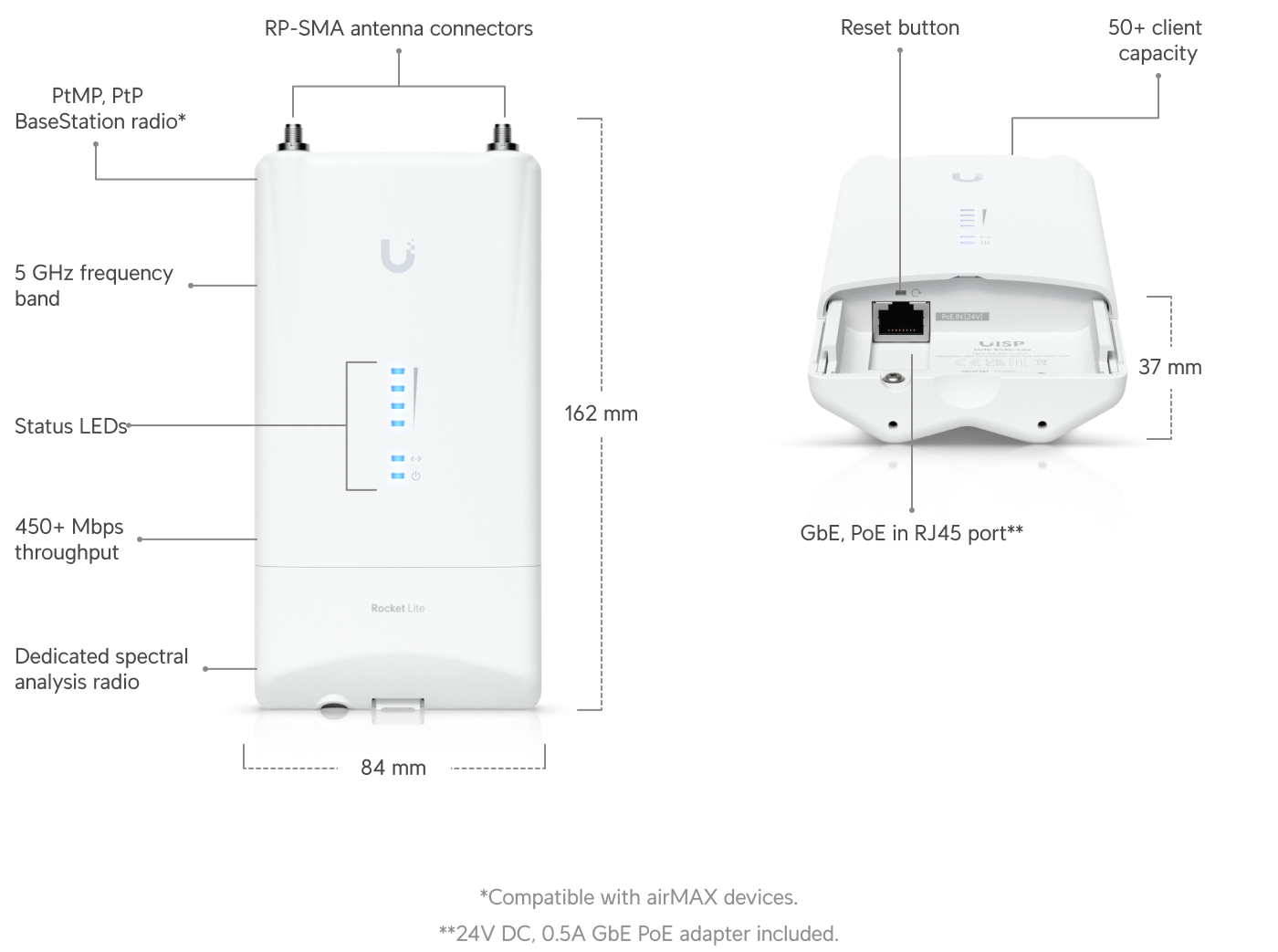 Ubiquiti R5AC-LITE | airMAX Rocket AC Lite – Default Title