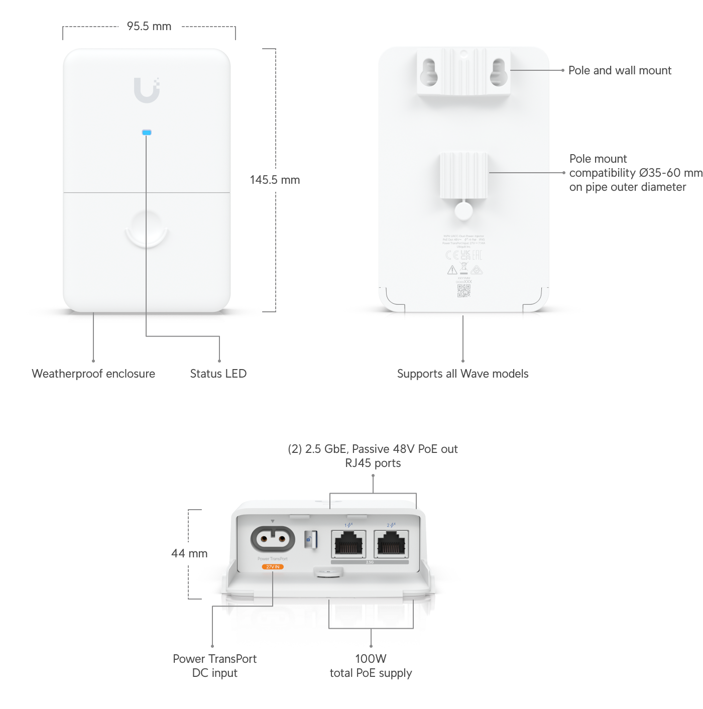 Ubiquiti UACC-D-POWER-INJECTOR | Dual Power Injector – Default Title