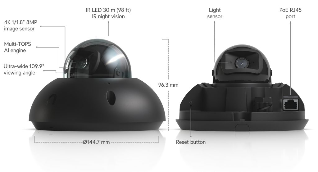 Ubiquiti UVC-G6-DOME | G6 Dome Camera | 4K | IP66 | PoE – White