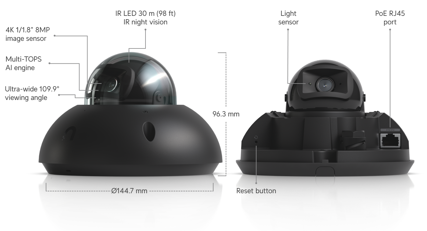 Ubiquiti UVC-G6-DOME | G6 Dome Camera | 4K | IP66 | PoE – White