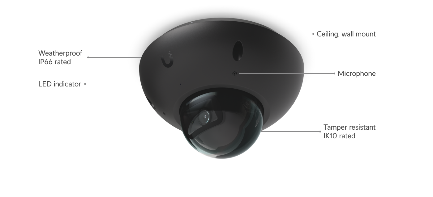 Ubiquiti UVC-G6-DOME | G6 Dome Camera | 4K | IP66 | PoE – White