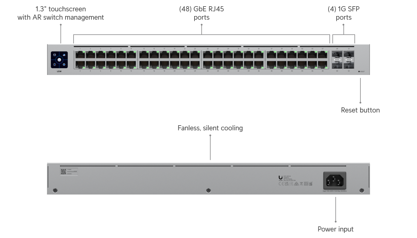 Ubiquiti USW-48 | UniFi Switch 48 | 52 Gbps Switch – Default Title