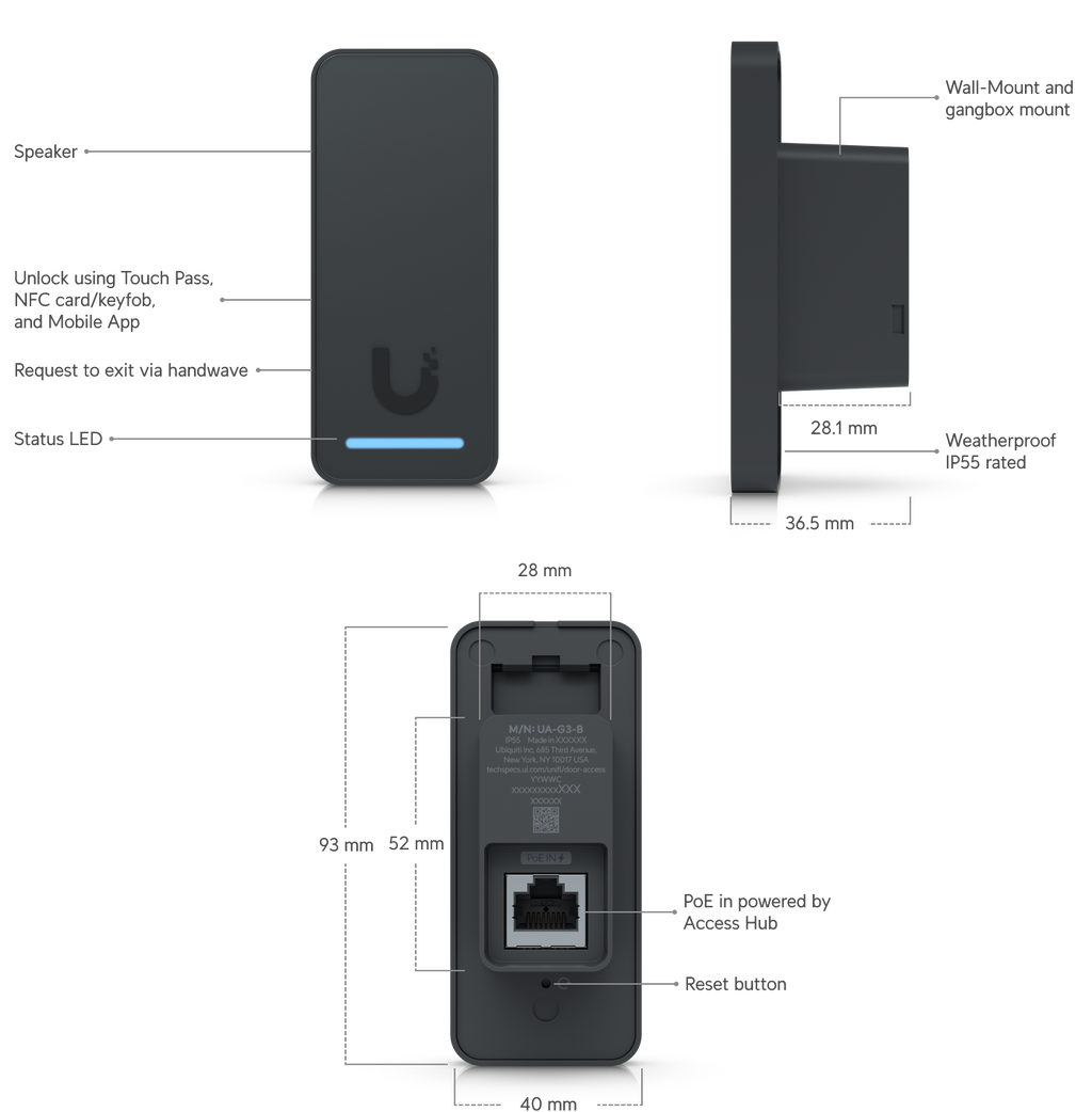 Ubiquiti UA-G3 | UniFi Access Reader G3 – White
