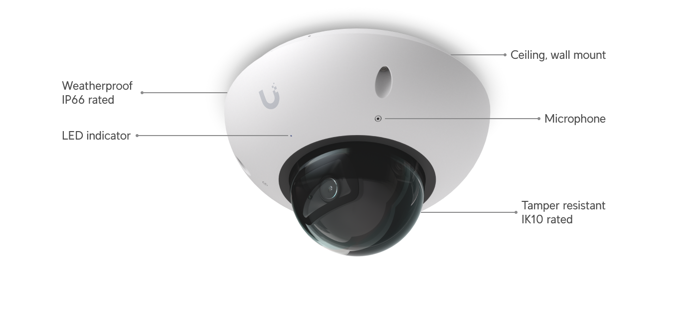 Ubiquiti UVC-G6-DOME | G6 Dome Camera | 4K | IP66 | PoE – White