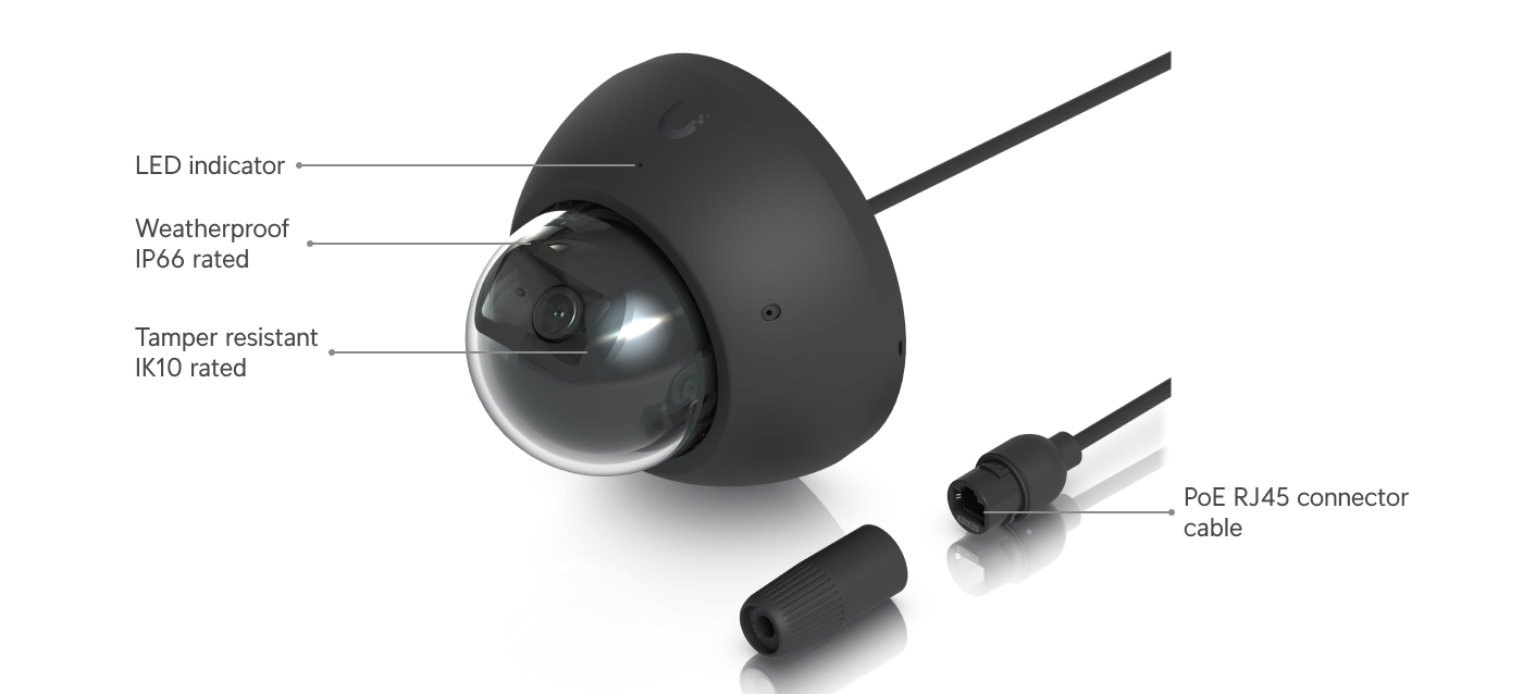 Ubiquiti UVC-AI-DOME | AI Dome Camera | 4K | IP66 | PoE – White