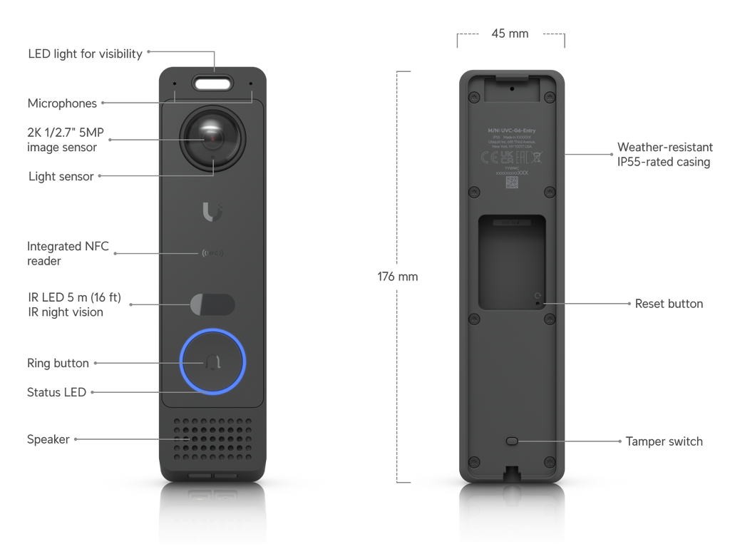 Ubiquiti UVC-G6-ENTRY | G6 Entry Camera | Main camera: 5MP | IP55… – Default Title