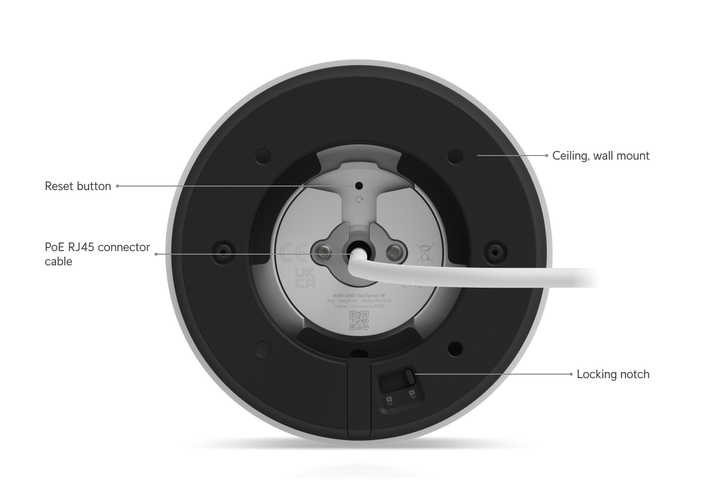Ubiquiti UVC-G6-TURRET | G6 Turret Camera | 4K | IP66 | PoE – White