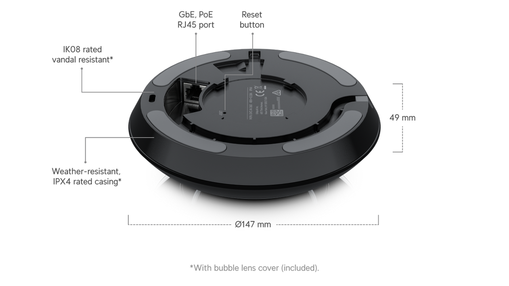 Ubiquiti UVC-AI-360 | AI 360 Camera | 2K | IPX4 (While Covered) | PoE – White