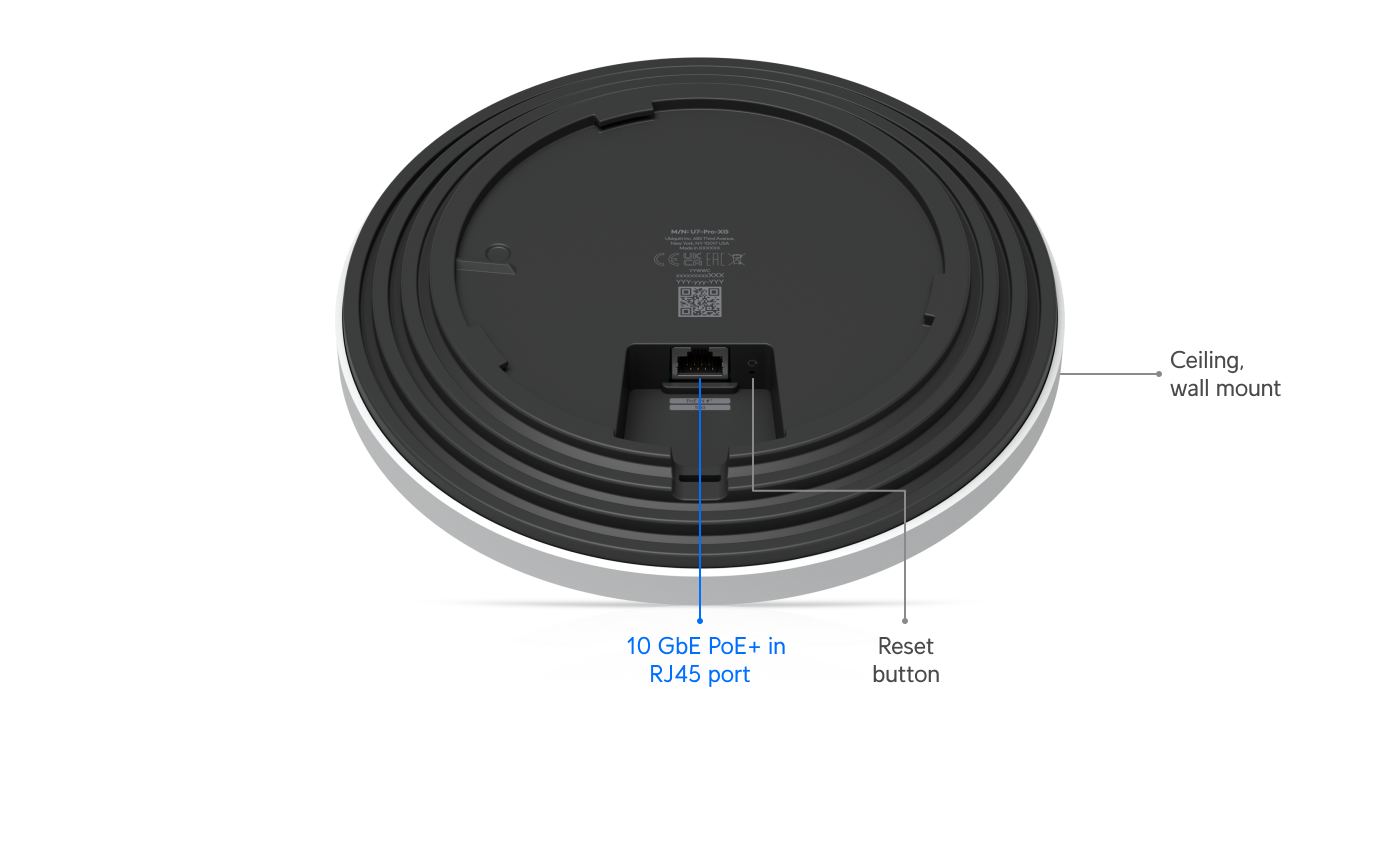 Ubiquiti U7-PRO-XG | UniFi U7 Pro XG | WiFi 7 | 10 GbE | PoE+ – Black