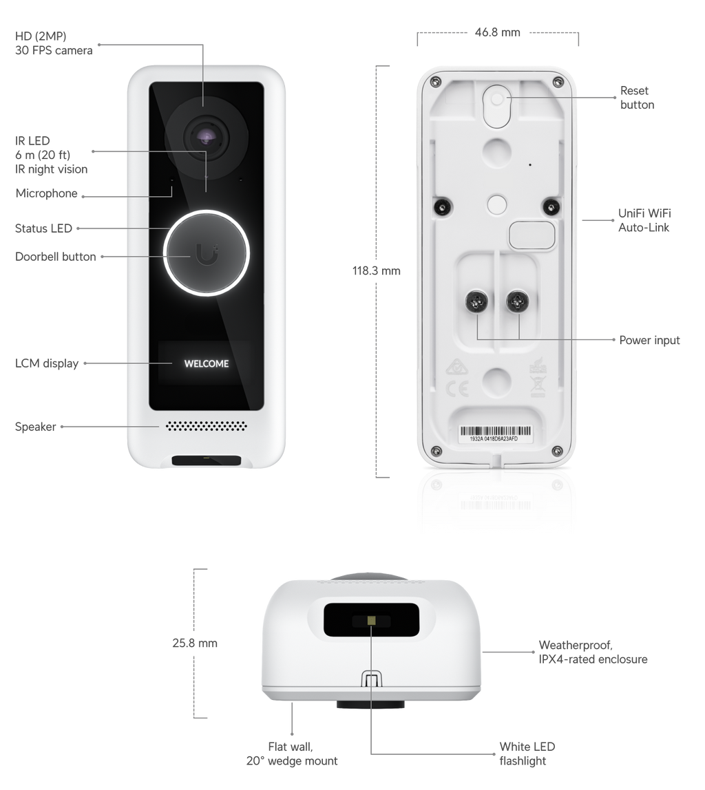 Ubiquiti UVC-G4-DOORBELL | G4 Doorbell – Default Title