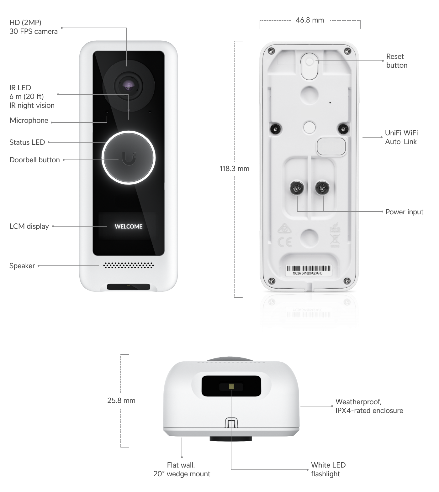 Ubiquiti UVC-G4-DOORBELL | G4 Doorbell – Default Title