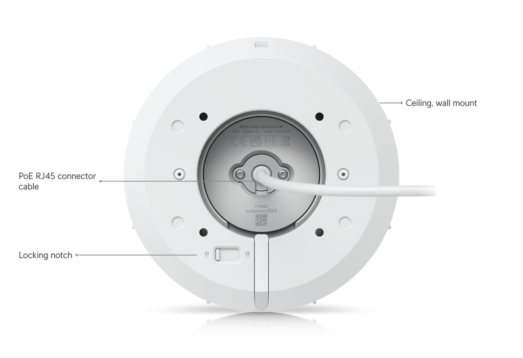 Ubiquiti UVC-AI-TURRET | AI Turret Camera | 4K | IP66 | PoE+ – White