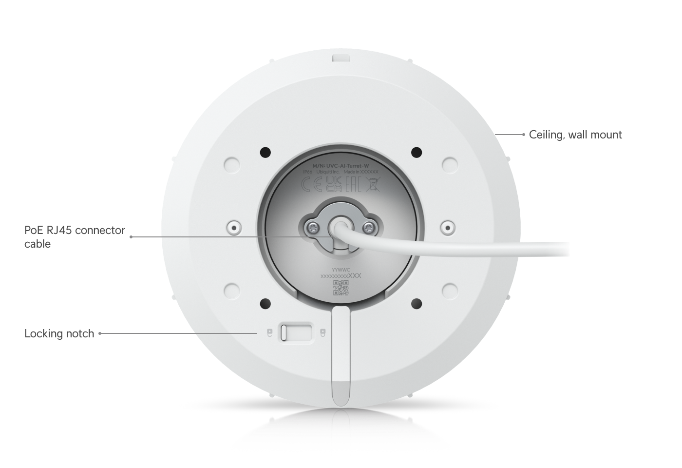Ubiquiti UVC-AI-TURRET | AI Turret Camera | 4K | IP66 | PoE+ – White