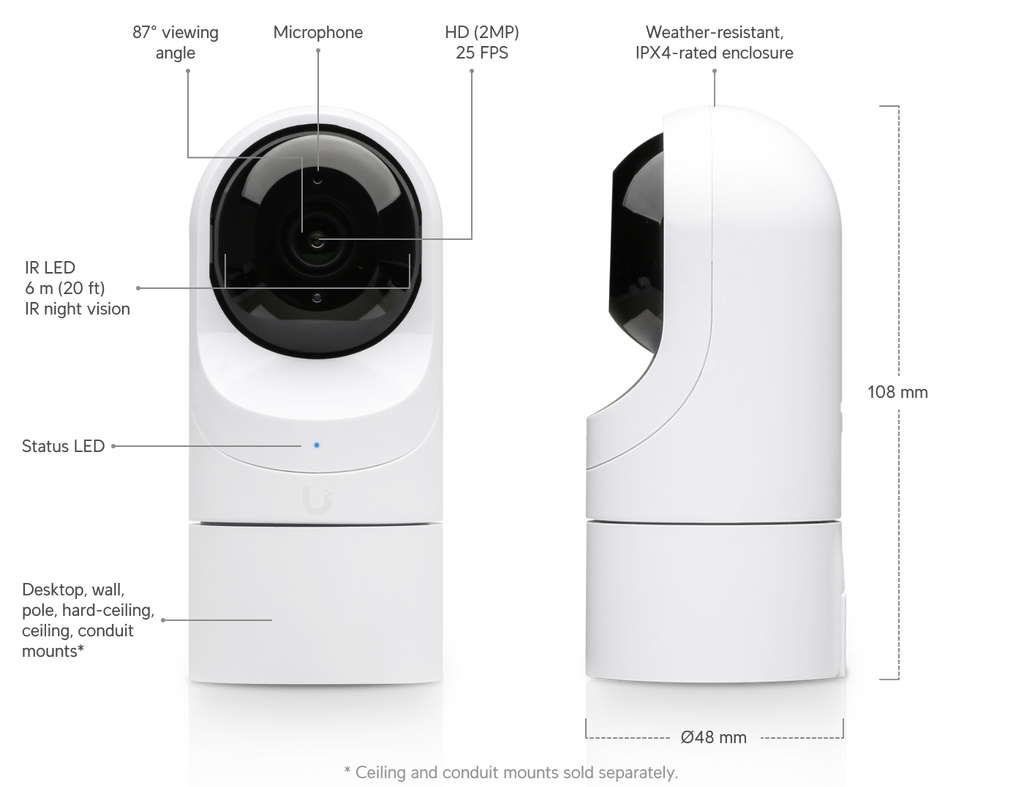 Ubiquiti UVC-G3-F-C | G3 Flex Camera | FHD | IPX4 | PoE – Default Title